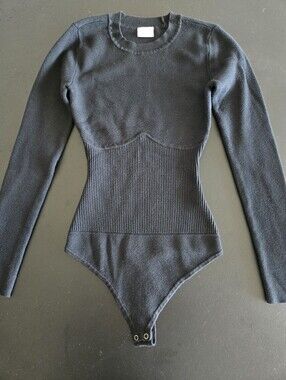 Abercrombie Knit Corset Bodysuit Black XS